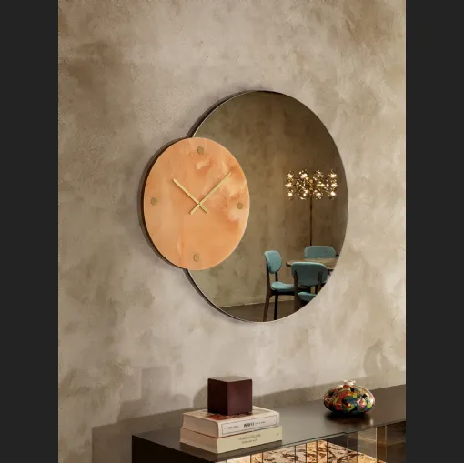 Orologio da parete in gres porcellanato con specchio Leave di Tonin Casa