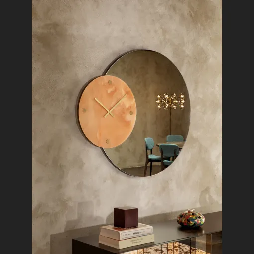 Orologio da parete in grès porcellanato con specchio Leave di Tonin Casa