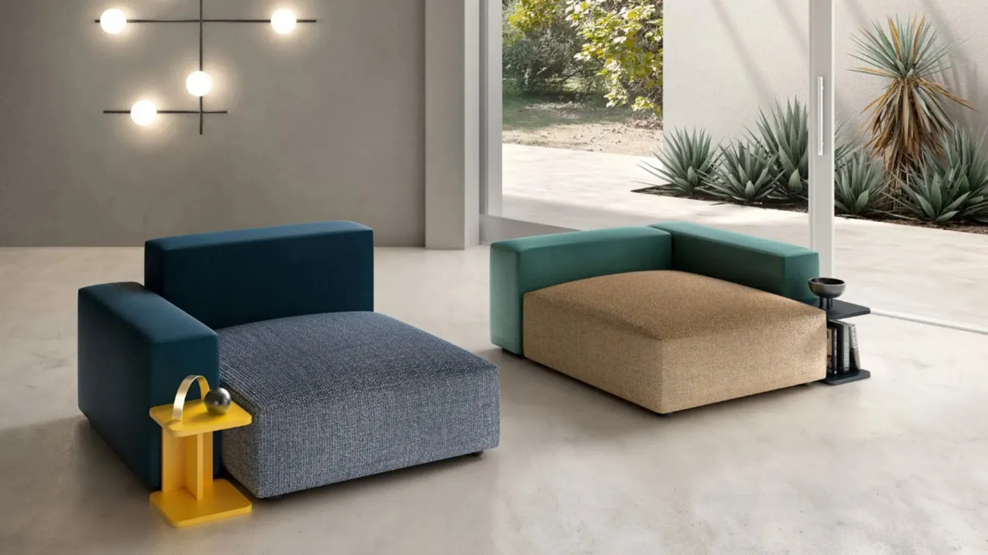 Pouf Tetris modulari e componibili di Doimo Salotti