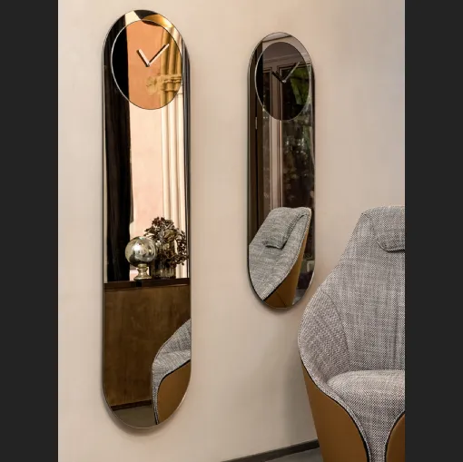 Specchio con orologio incorporato Timeless di Tonin Casa