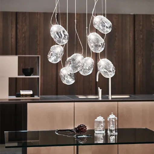 Lampada a sospensione in vetro Cloudine di Cattelan Italia