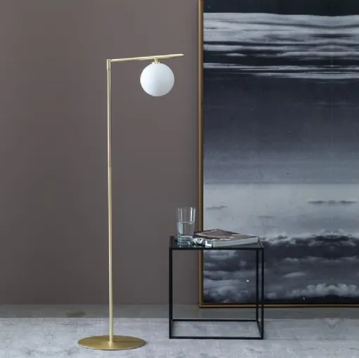 Lampada da terra con struttura snodabile in metallo cromato o oro lucido Dada Floor di Adriani e Rossi