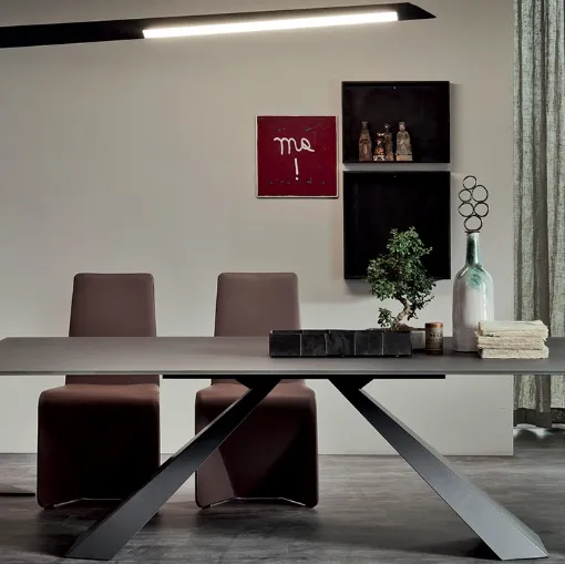 Lampada da terra in acciaio verniciato e luci led Zed di Cattelan Italia