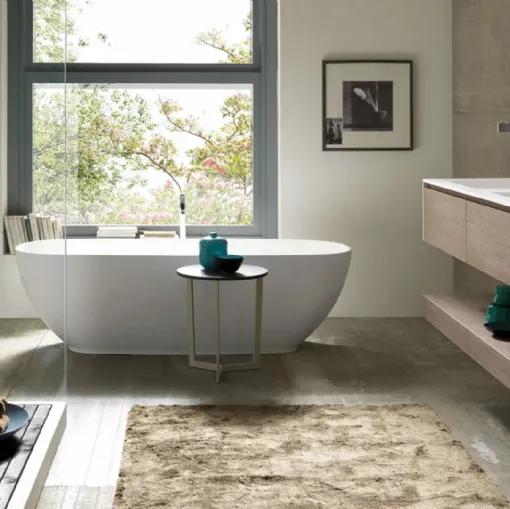 Mobile da Bagno sospeso in HPL Rovere Castoro Tulle 07 di Archeda