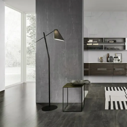Mobile bagno sospeso M System C013 in laminato effetto legno di Baxar