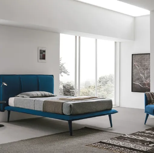 Letto in tessuto con testiera trapuntata Itaca alla Francese di Target Point