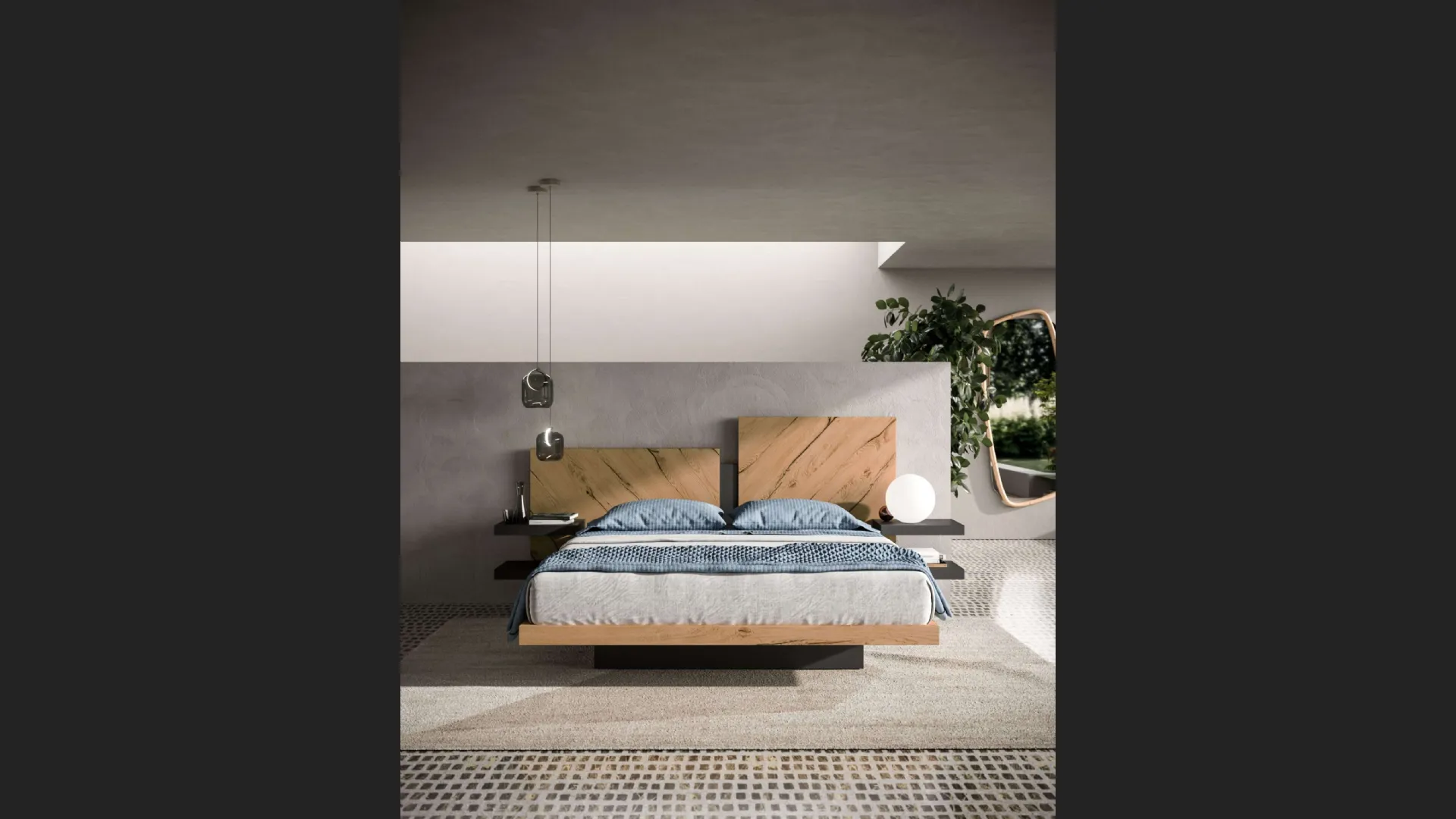 Letto con box contenitore Nazarè di Ozzio