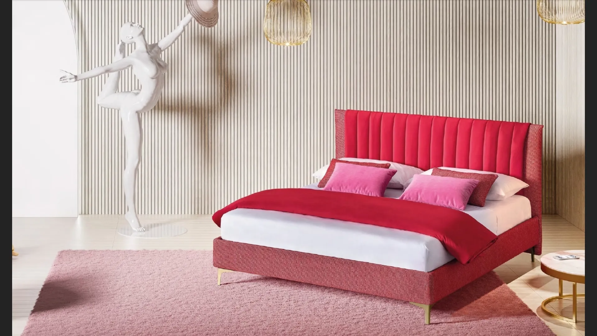 Letto in tessuto con testiera trapuntata Phlox di Le Comfort