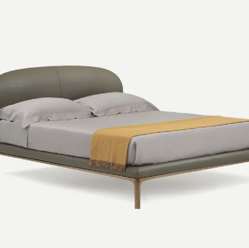Letto in pelle con testiera imbottita Rada di Pianca