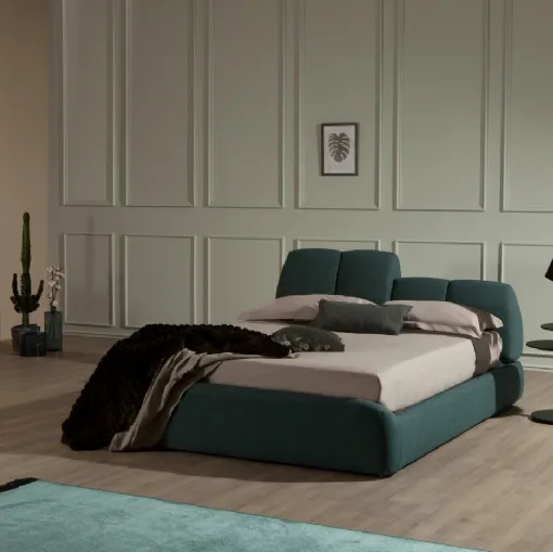 Letto in tessuto imbottito con testiera Tuny di Tonin Casa