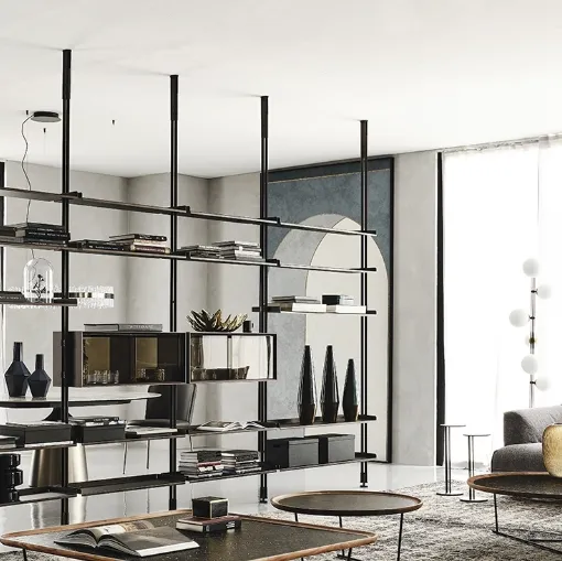 Libreria in legno e metallo Freeway di Cattelan Italia