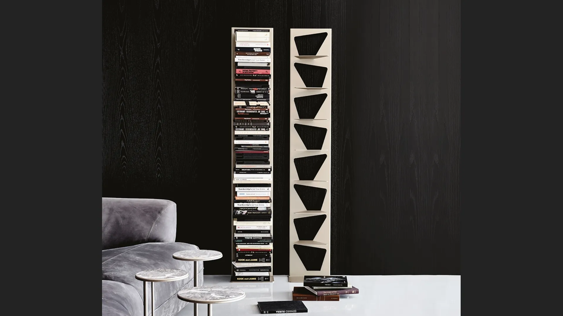 Libreria componibile a muro in acciaio verniciato Trap di Cattelan Italia