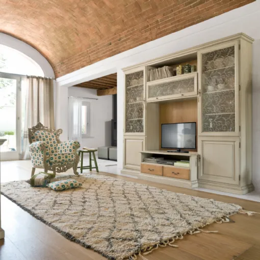 Libreria a muro in legno con ante in vetro serigrafato Giulietta di Tonin Casa