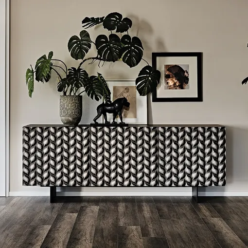 Madia in legno laccato con piedini in acciaio Lavander di Cattelan Italia