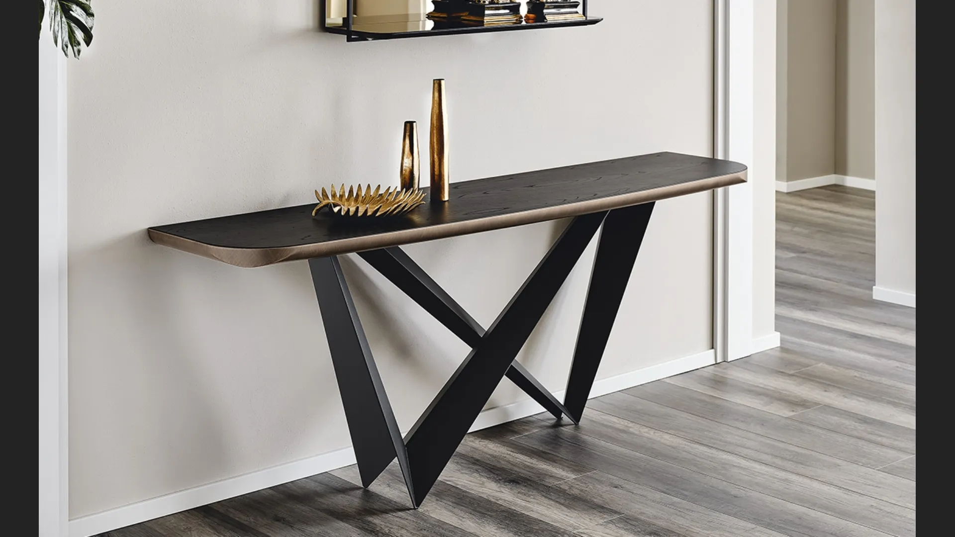 Consolle Westin Wood C con top in legno e base in acciaio di Cattelan Italia