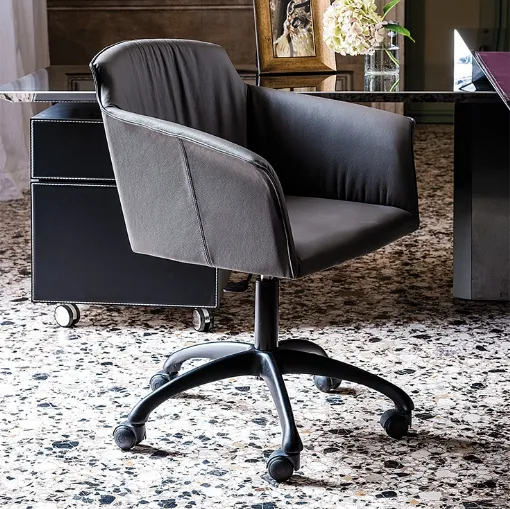 Sedia girevole con rotelle Tyler Wheels di Cattelan Italia