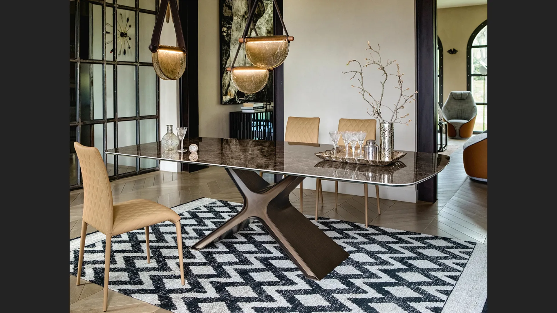 Tavolo Calliope XXL con top in vetro di Tonin Casa