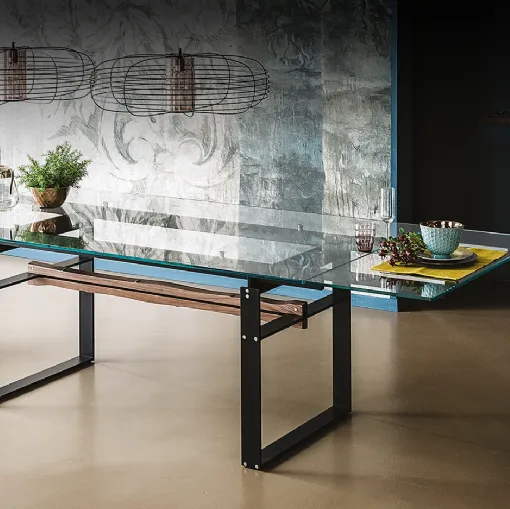 Tavolo con piano in vetro allungabile Jerez Drive di Cattelan Italia