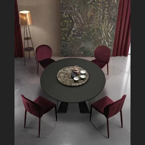 Tavolo rotondo con top in HPL e ceramica Dakota de Di Lazzaro
