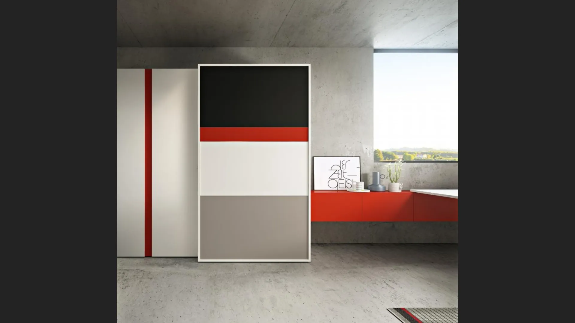 Cucina Moderna Kitchen Box Ambiente 10 minicucina trasformabile e integrabile nei programmi Living & Young System di Clei